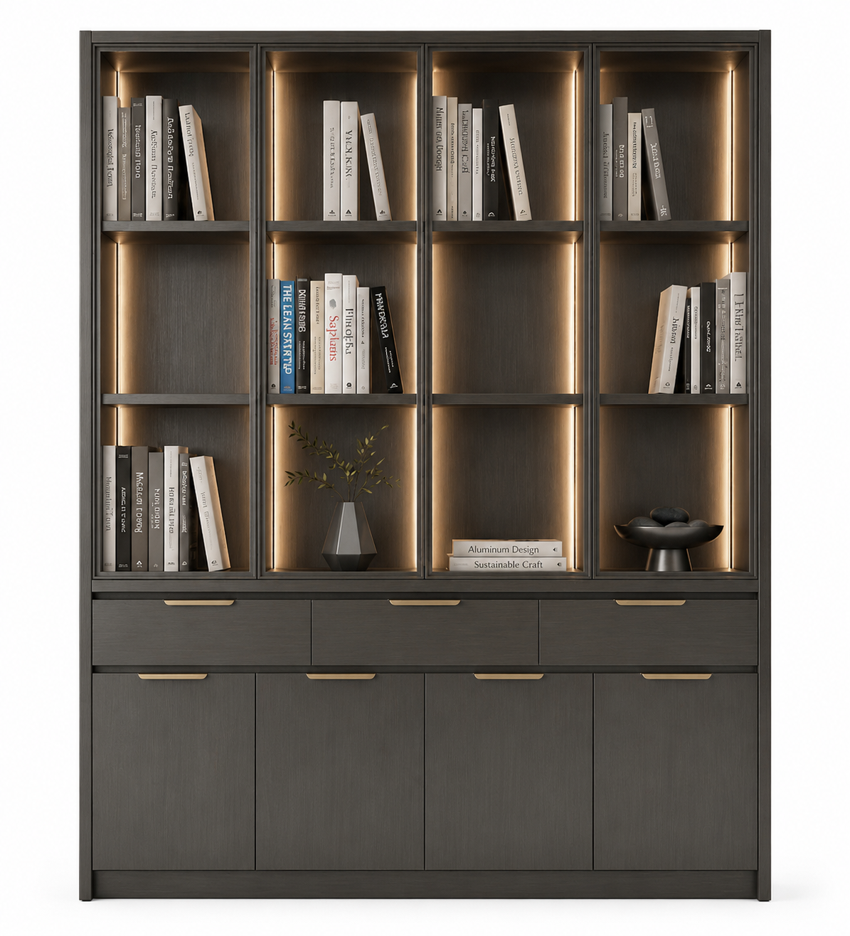 All-aluminum bookcase