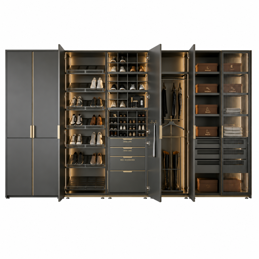 All-aluminum shoe cabinet