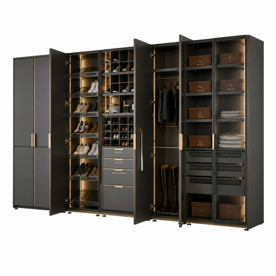 All-aluminum shoe cabinet